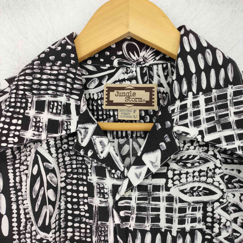 ジャングルストーム JUNGLE STORM 総柄オープンカラー S/S シャツ メンズ import:L