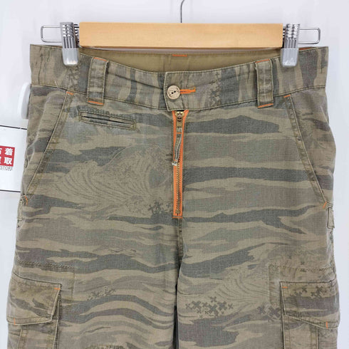 クイックシルバー Quiksilver カモ柄 ドローコード ショーツ カーゴパンツ Y2K レディース US:28-29