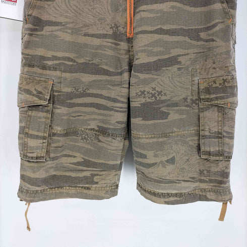 クイックシルバー Quiksilver カモ柄 ドローコード ショーツ カーゴパンツ Y2K レディース US:28-29