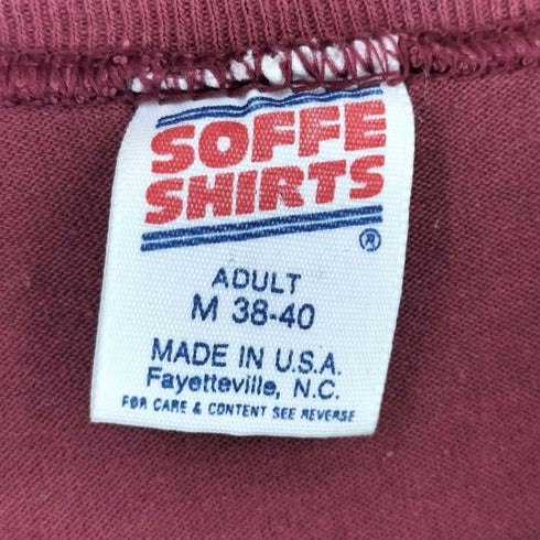 ソフェシャツ SOFFE SHIRTS USA製 袖シングル 裾ダブル カレッジチームロゴ Tシャツ レディース import:M