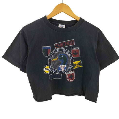 ダックヘッド Duck Head 90S 袖シングル ダックプリント 切りっぱなしTシャツ レディース import:XL