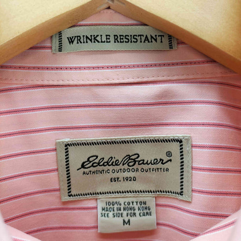 エディーバウアー Eddie Bauer 00S OLD WRINKLE RESISTANT L/S ボタンダウン ストライプ ドレス シャツ メンズ import:M