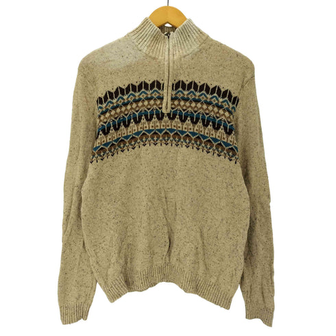 エディーバウアー Eddie Bauer 00S 07AW OLD ハーフジップ ネップ ノルディック ニット セーター メンズ import:M