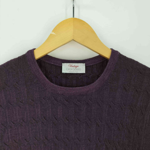 グランサッソ Gran Sasso ウール100 ケーブルニット メンズ