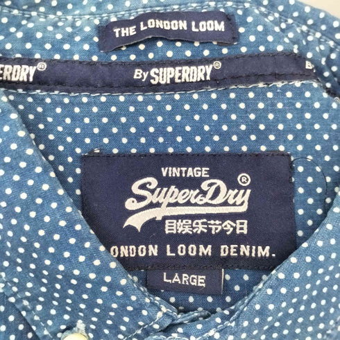 スーパードライ Superdry 極度乾燥(しなさい) ドット柄 L/S シャツ メンズ L