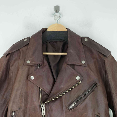 cow leather レザーダブルライダースジャケット メンズ