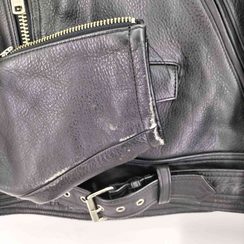 Bs LEATHER cow leather 裏地メッシュ レザーダブルライダースジャケット メンズ JPN:4