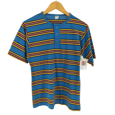 ジェーシーペニー JC Penney 70S ヘンリーネック ボーダーTシャツ メンズ import:L