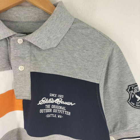 エディーバウアー Eddie Bauer 刺繍ロゴ S/S ポロシャツ メンズ M