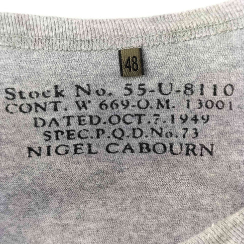 ナイジェルケーボン NIGEL CABOURN 5.6oz BASIC T-SHIRT 5.6オンス ベーシックTシャツ メンズ 48