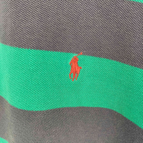 ポロバイラルフローレン Polo by RALPH LAUREN ポニー刺繍 襟 デニム切替 ボーダー ポロシャツ メンズ import:L