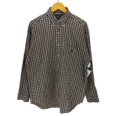 ラルフローレン RALPH LAUREN BIG SHIRT ポニー刺繍 タータンチェック ボタンダウンシャツ メンズ import:M