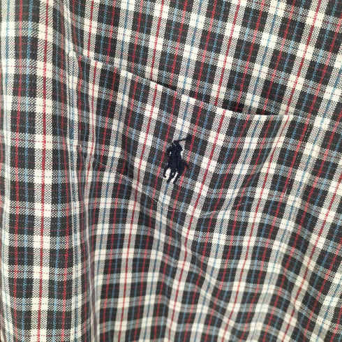 ラルフローレン RALPH LAUREN BIG SHIRT ポニー刺繍 タータンチェック ボタンダウンシャツ メンズ import:M