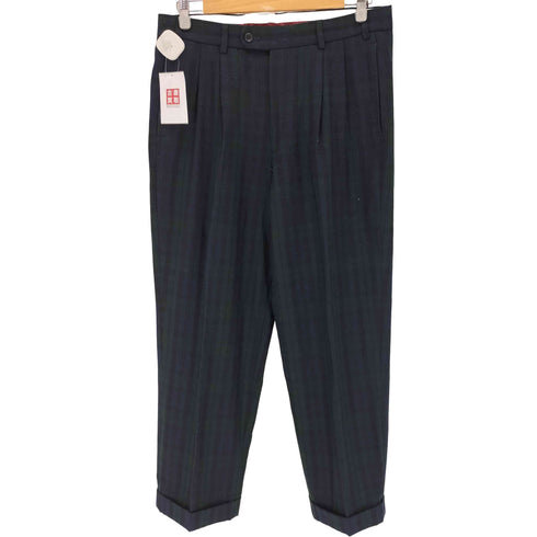 ST.MICHAEL Mark&Spencer ブラックウォッチ ツータック スラックス メンズ FR:40-44