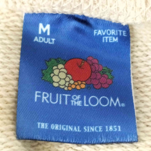 フルーツオブザルーム FRUIT OF THE LOOM キャラクターデザイン 甘編み裏毛Tシャツ メンズ JPN:M