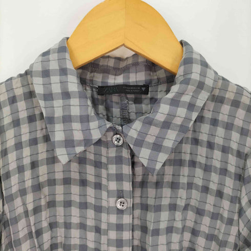 ザラ ZARA フリルヘムチェックショートワンピース レディース import:XS