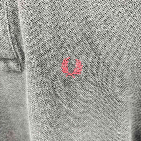 フレッドペリー FRED PERRY ロゴ刺繍 リブストライプ 鹿の子 ポロシャツ メンズ import:M