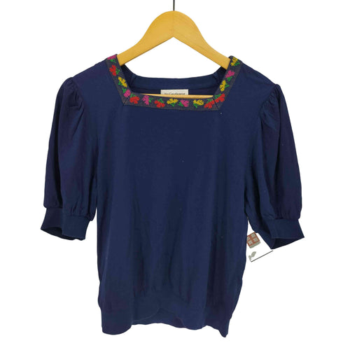 イヴサンローラン Yves Saint Laurent リブ切替 シルク S/S ブラウス レディース JPN:L