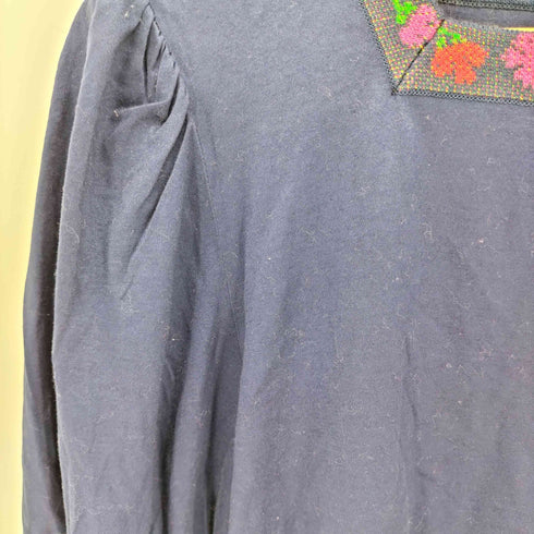 イヴサンローラン Yves Saint Laurent リブ切替 シルク S/S ブラウス レディース JPN:L