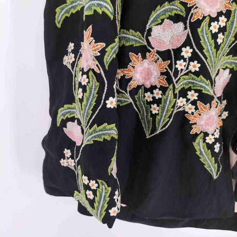 ザラ ZARA trf collection 花柄刺繍 ガウンジャケット レディース import:XL