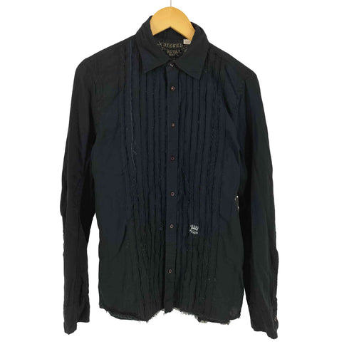 ディーゼル DIESEL ROYAL ROCK フリンジ加工 ストライプデザイン レギュラーカラーシャツ Y2K メンズ import:M