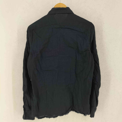 ディーゼル DIESEL ROYAL ROCK フリンジ加工 ストライプデザイン レギュラーカラーシャツ Y2K メンズ import:M