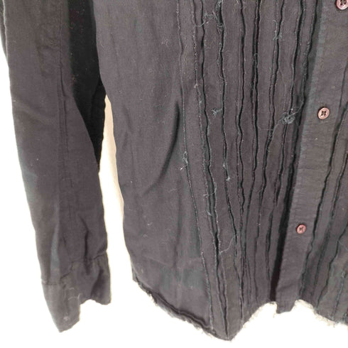ディーゼル DIESEL ROYAL ROCK フリンジ加工 ストライプデザイン レギュラーカラーシャツ Y2K メンズ import:M