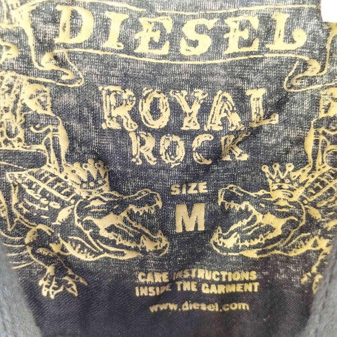 ディーゼル DIESEL ROYAL ROCK フリンジ加工 ストライプデザイン レギュラーカラーシャツ Y2K メンズ import:M