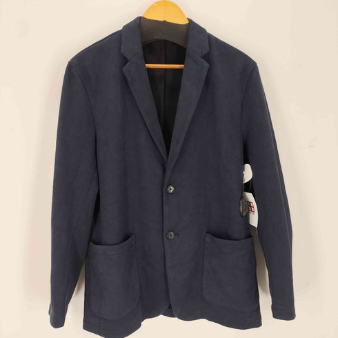 バーニーズニューヨーク BARNEYS NEWYORK ポリエステルスエード素材テーラードジャケット メンズ 48/48