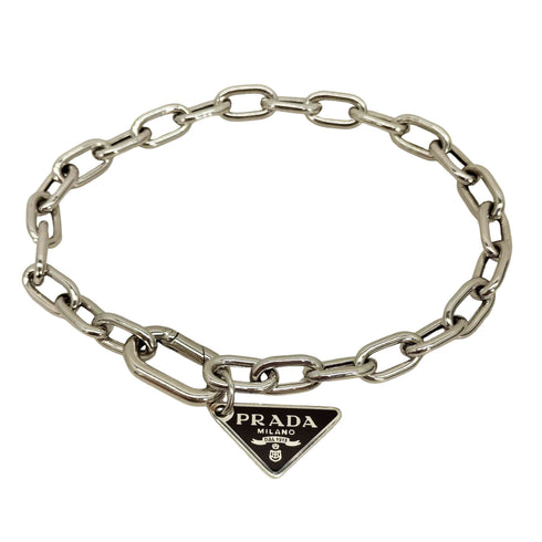 プラダ PRADA 925刻印 トライアングルロゴ チェーン ブレスレット レディース