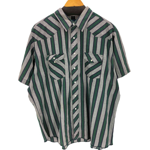 ラングラー Wrangler S/S ストライプ ウエスタンシャツ BIG SIZE メンズ JPN:XXL
