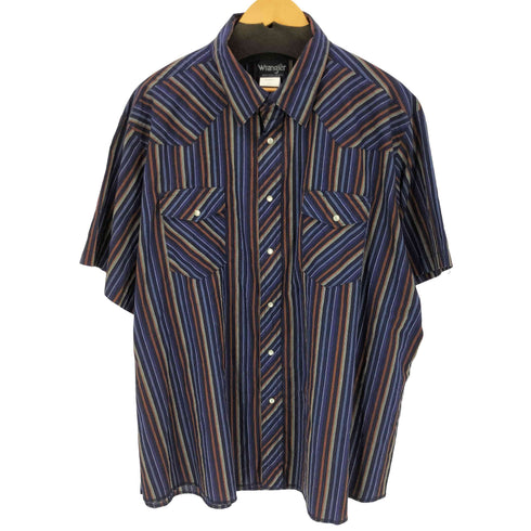 ラングラー Wrangler S/S ストライプ ウエスタンシャツ メンズ 2X
