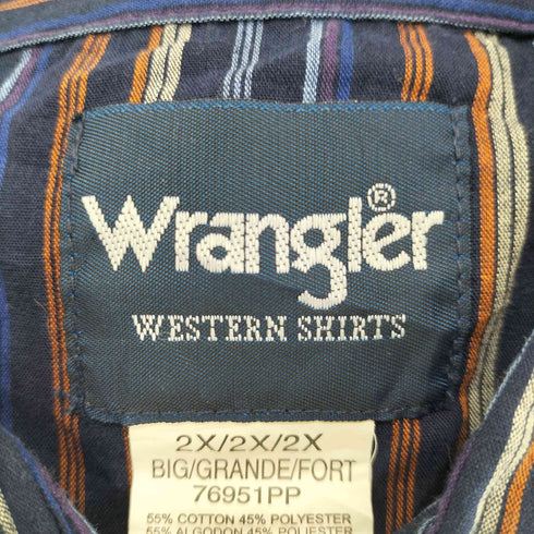 ラングラー Wrangler S/S ストライプ ウエスタンシャツ メンズ 2X