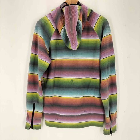 ハーレー Hurley マルチカラー ボーダー デザイン フルジップ パーカー メンズ JPN:L