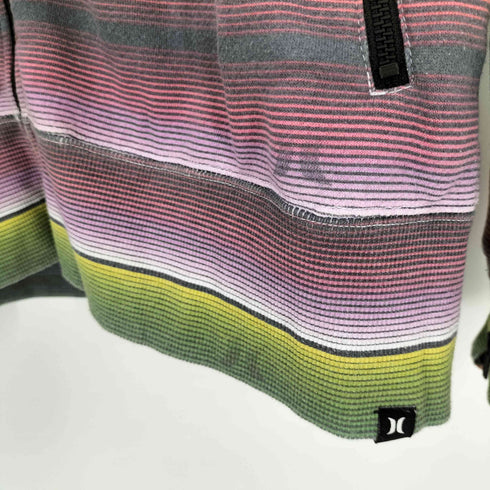 ハーレー Hurley マルチカラー ボーダー デザイン フルジップ パーカー メンズ JPN:L