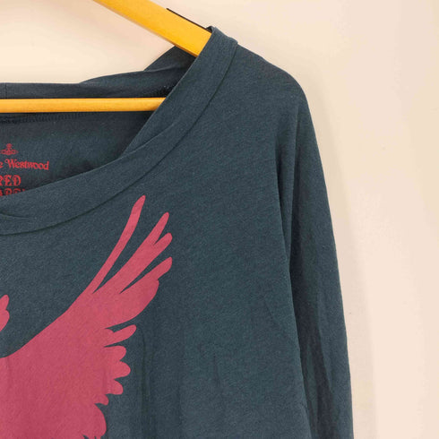 ヴィヴィアンウエストウッドレッドレーベル Vivienne Westwood RED LABEL 鷹 オーブロゴプリント アシメ S/S ボートネック Tシャツ レディース 2