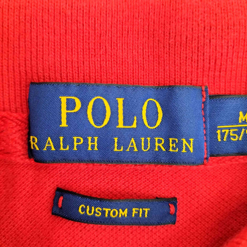ポロバイラルフローレン Polo by RALPH LAUREN 現行タグ CUSTOM FIT ビッグポニー刺繍 袖ナンバリング3 鹿の子 半袖 ポロシャツ メンズ import:M