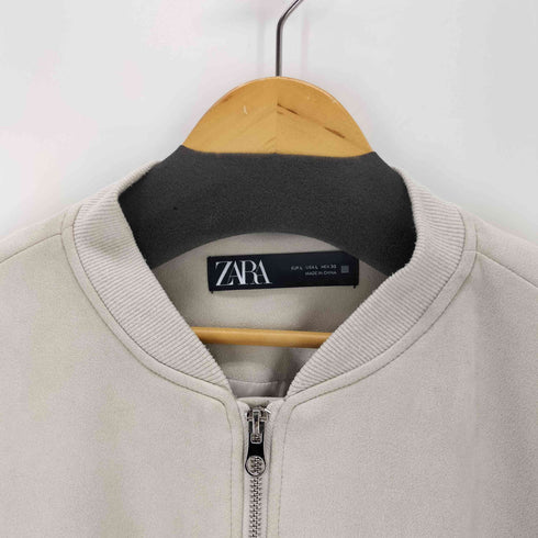 ザラ ZARA スエード調 ボンバージャケット レディース L