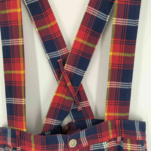 コムデギャルソンシャツ COMME des GARCONS SHIRT BOYS 18SS フランス製 タータンチェック 吊り サスペンダー サルエル パンツ メンズ JPN:S