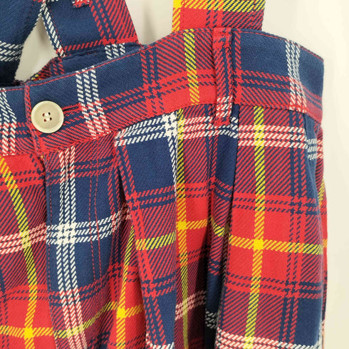 コムデギャルソンシャツ COMME des GARCONS SHIRT BOYS 18SS フランス製 タータンチェック 吊り サスペンダー サルエル パンツ メンズ JPN:S