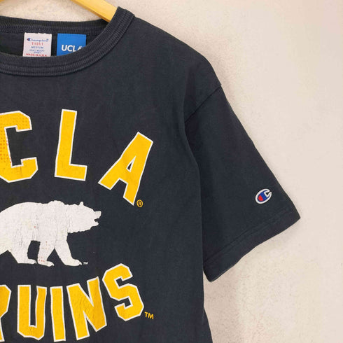 チャンピオン Champion USA製 三段 フロントプリントクルーネックTシャツ メンズ M