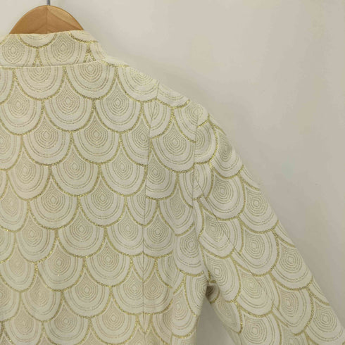 ヴィヴィアンタム VIVIENNE TAM 金ラメ 鱗柄刺繍 スタンドカラー Aラインコート レディース 0