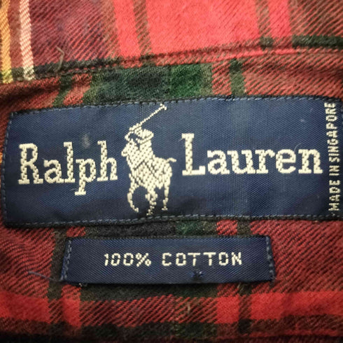 ラルフローレン RALPH LAUREN 90s-00s チェック柄 ボタンダウン シャツ メンズ JPN:S