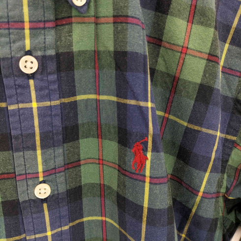 ラルフローレン RALPH LAUREN 90s-00s チェック柄 ポニー刺しゅう ボタンダウンシャツ レディース 160