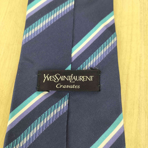イヴサンローラン Yves Saint Laurent ストライプシルクネクタイ メンズ