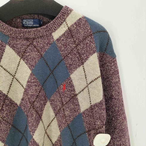 ポロバイラルフローレン Polo by RALPH LAUREN 90s-00s アーガイル ポニー刺しゅう クルーネックニット レディース JPN:M