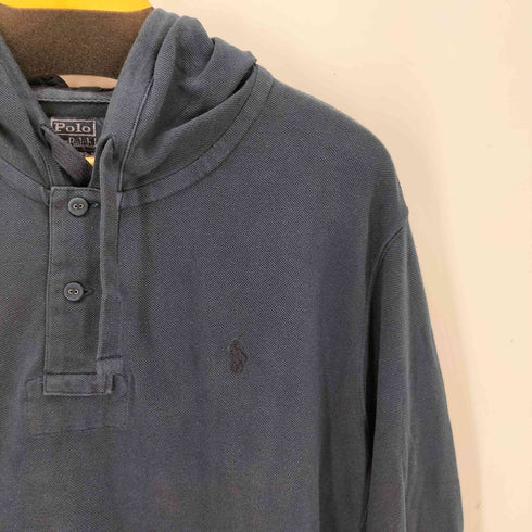 ポロバイラルフローレン Polo by RALPH LAUREN ポニー刺繍 ハーフボタン 鹿の子 L/S フード付パーカー メンズ JPN:L