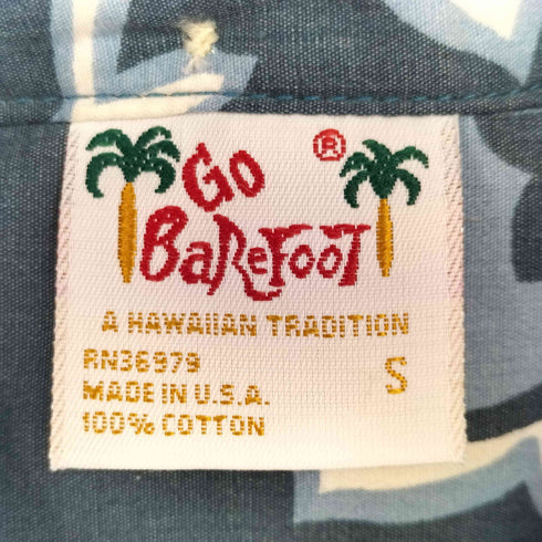 ゴーベアフット GO BareFoot USA製 総柄 プルオーバー ボタンダウン アロハシャツ メンズ import:S