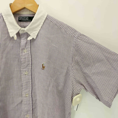 ポロバイラルフローレン Polo by RALPH LAUREN 80s 緑タグ ポニー刺繍 ストライプ柄 S/Sシャツ メンズ 20