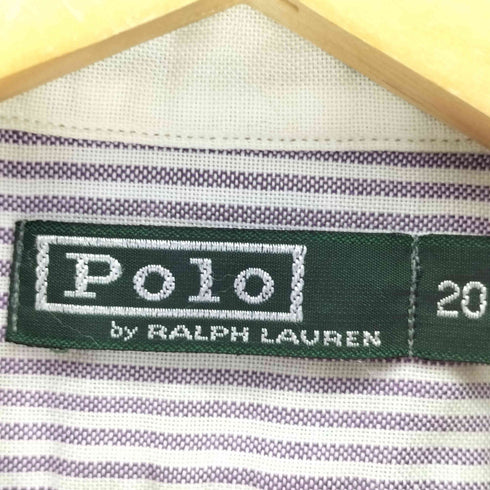 ポロバイラルフローレン Polo by RALPH LAUREN 80s 緑タグ ポニー刺繍 ストライプ柄 S/Sシャツ メンズ 20